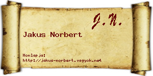 Jakus Norbert névjegykártya
