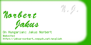 norbert jakus business card